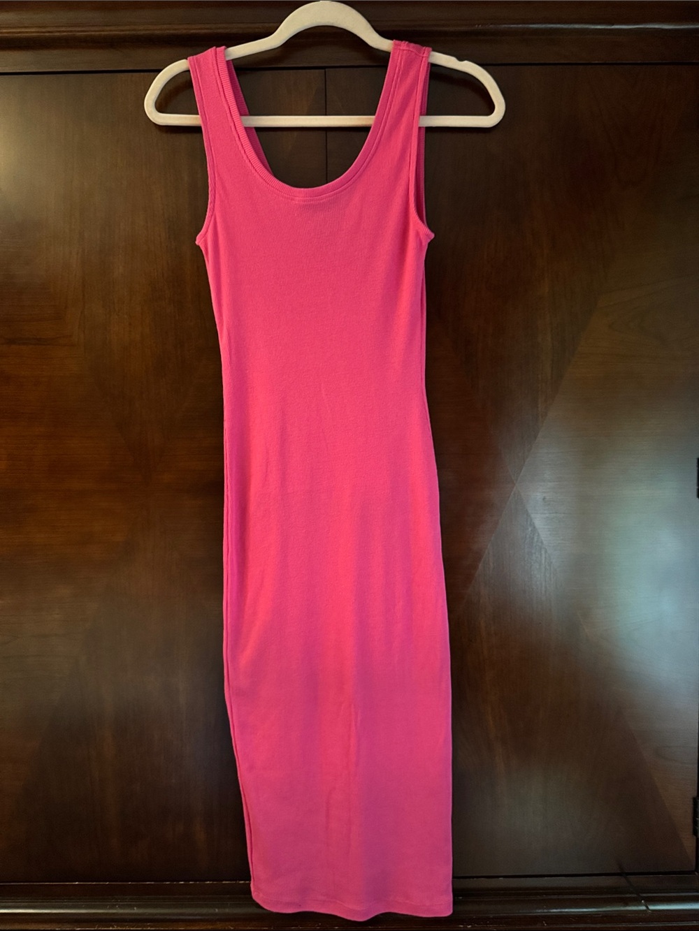 Ambiance Hot Pink Scoop Neck Midi Tank Dress